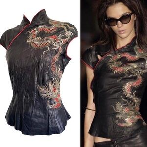 Roberto Cavalli 2003 dragon leather vest